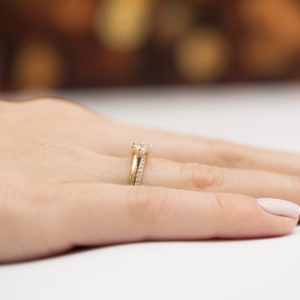 Pierścionek z Brylantami 0,40ct z żółtego złota próby 585. W-0355